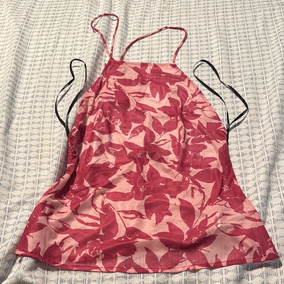 Floral Pink Women's Halter Top - Picture 1 of 3
